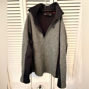 Spyder 1/4 Zip Pullover Sweater Mens Size XL Gray Outdoor Snowboarding Winter